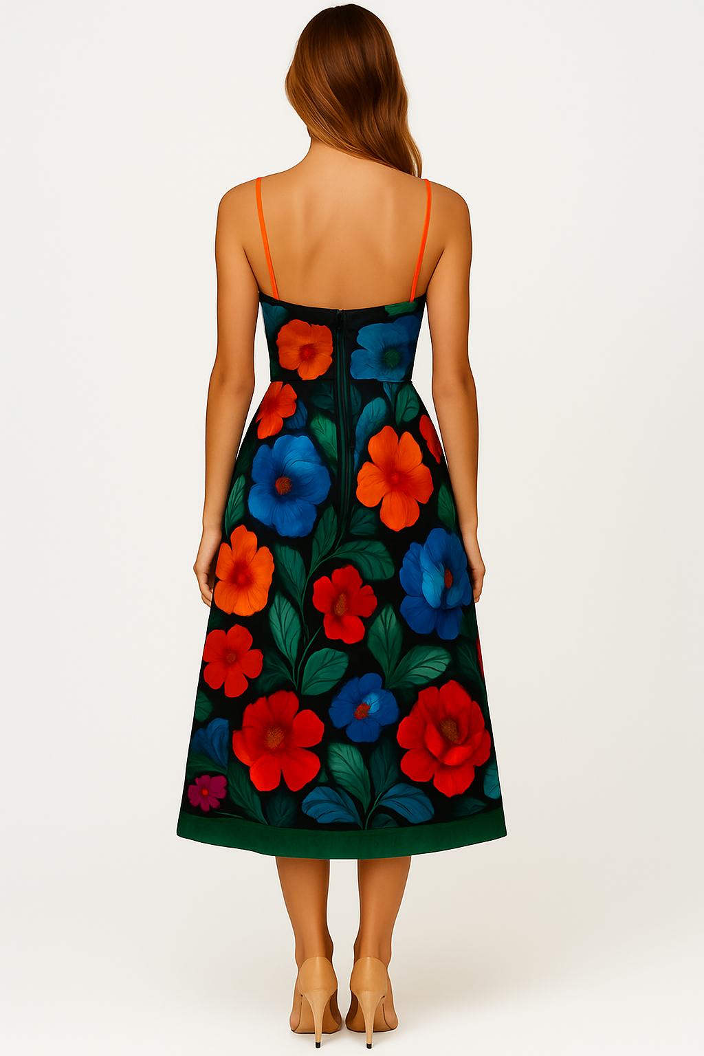 Florencia Nuit – Midiklänning med konstnärligt blomstertryck