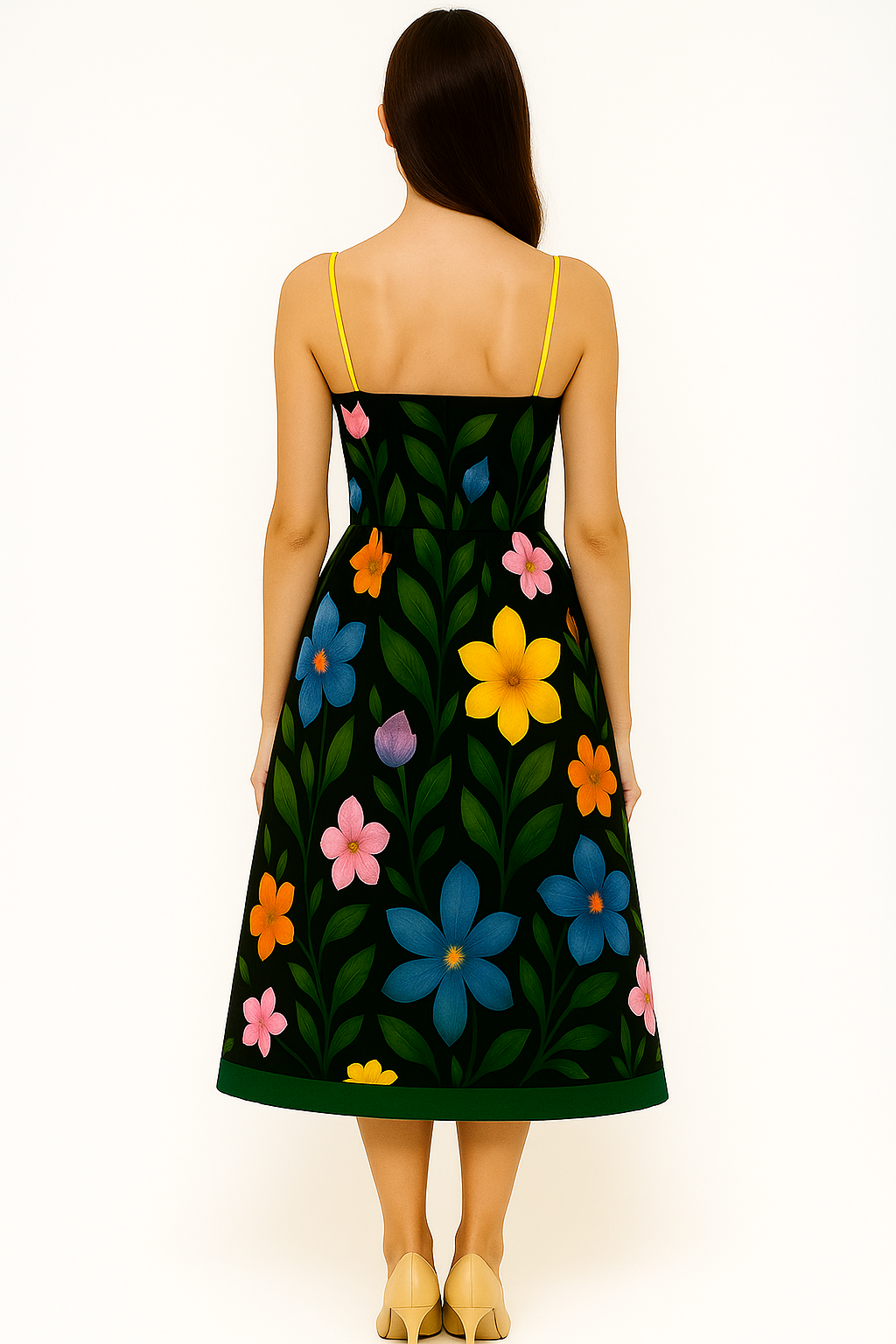 Florencia Meadow – Midiklänning med färgstarkt blomsterprint