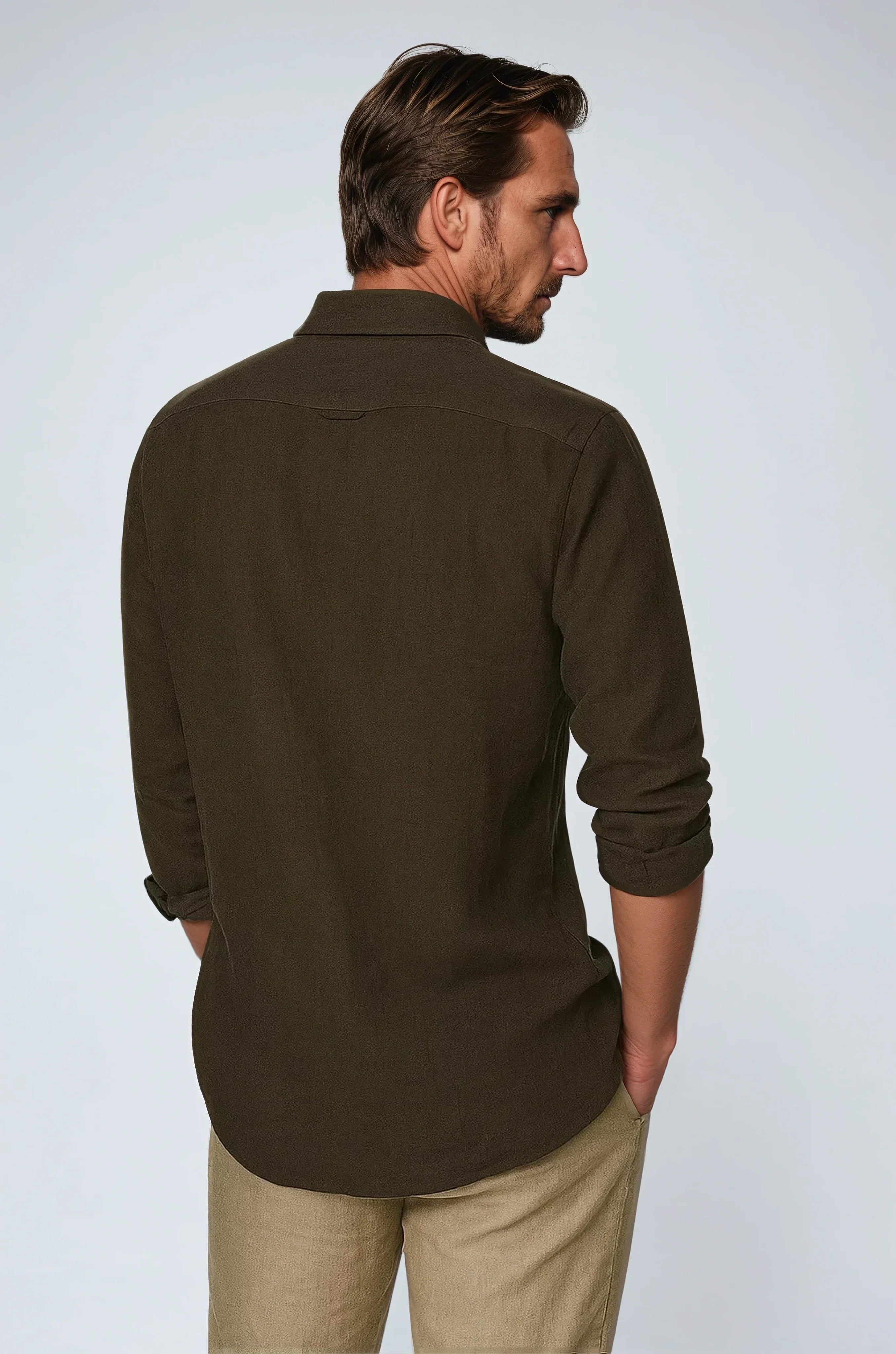 Essential Linen Shirt - Deep Brown